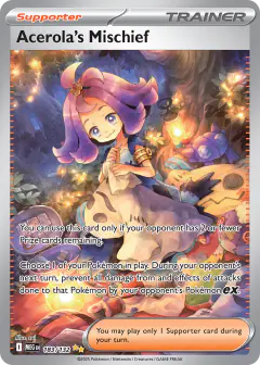 Acerola's Mischief card (Mega Evolution Base 183) with Drifblim in the artwork