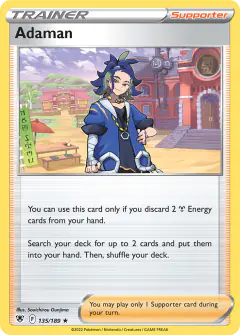 Adaman card (Astral Radiance 135) with Galarian Weezing in the artwork