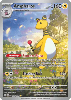 Ampharos card (Chaos Rising 90) with Mareep in the artwork