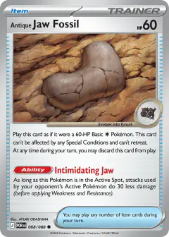 Antique Jaw Fossil card (Perfect Order 68) with Tyrunt in the artwork