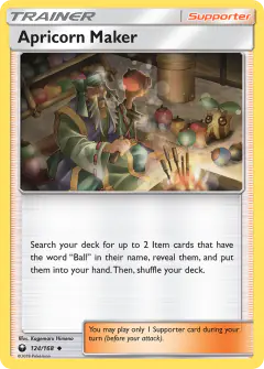 Apricorn Maker card (Celestial Storm 124) with Sunkern in the artwork