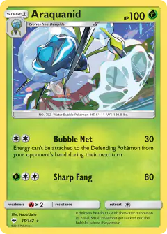 Araquanid card (Burning Shadows 15) with Slaking in the artwork