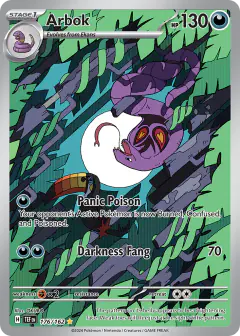 Arbok card (Temporal Forces 176) with Toucannon in the artwork