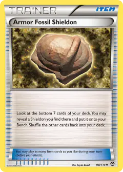 Armor Fossil Shieldon card (Steam Siege 98) with Shieldon in the artwork
