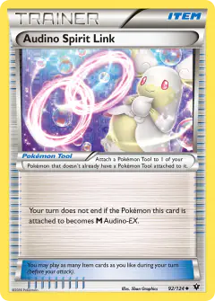 Audino Spirit Link card (Fates Collide 92) with Mega Audino in the artwork