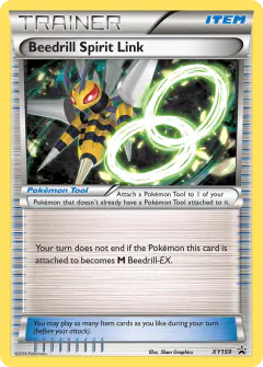 Beedrill Spirit Link card (XY Black Star Promos 159) with Mega Beedrill in the artwork