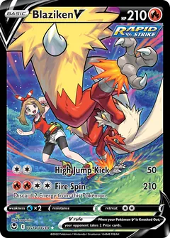 Blaziken card (Silver Tempest Trainer Gallery TG14) with May in the artwork