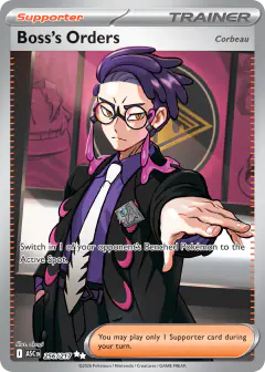 Boss's Orders [Corbeau] card (Ascended Heroes 256) with Steelix in the artwork