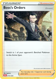 Boss's Orders [Giovanni] card (Pokémon TCG Classic - Charizard 19) with Team Rocket Grunt in the artwork