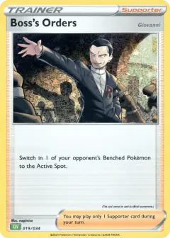 Boss's Orders [Giovanni] card (Pokémon TCG Classic - Venusaur 19) with Team Rocket Grunt in the artwork