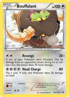 Bouffalant card (Legendary Treasures 107) with Natu in the artwork