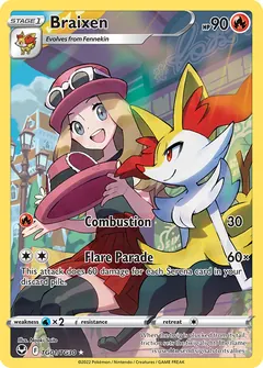 Braixen card (Silver Tempest Trainer Gallery TG01) with Serena in the artwork