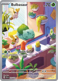 Bulbasaur card (Stellar Crown 143) with Pidgey in the artwork
