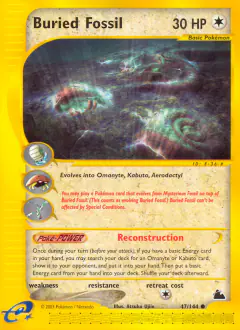 Buried Fossil card (Skyridge 47) with Aerodactyl in the artwork