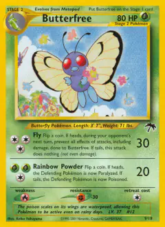 Butterfree card (Southern Islands 9) with Jigglypuff in the artwork