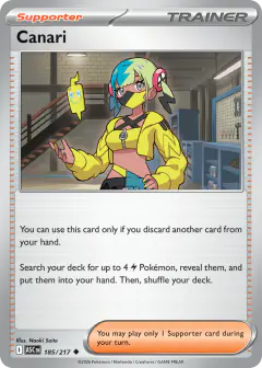 Canari card (Ascended Heroes 185) with Eelekross in the artwork