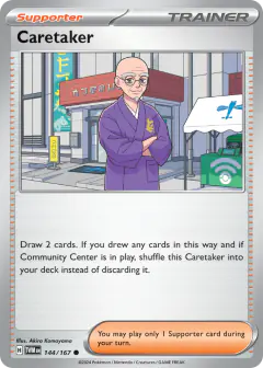 Caretaker card (Twilight Masquerade 144) with Fezandipiti in the artwork