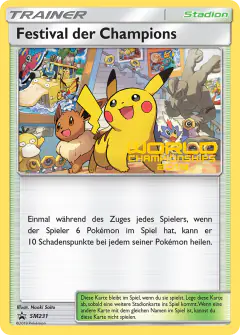 Champions Festival card (Sun & Moon Black Star Promos 231) with Bulbasaur in the artwork