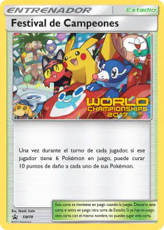 Champions Festival card (Sun & Moon Black Star Promos 78) with Pikachu in the artwork