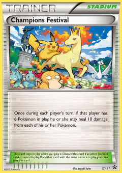 Champions Festival card (XY Black Star Promos 91) with Arceus in the artwork