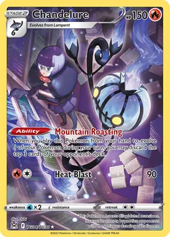 Chandelure card (Lost Origin Trainer Gallery TG04) with Shauntal in the artwork