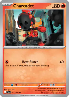 Charcadet card (Pitch Black 11) with Mega Darkrai in the artwork