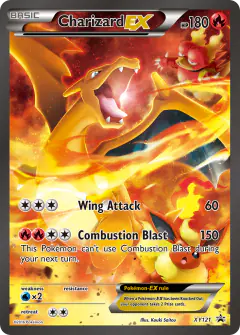 Charizard-EX card (XY Black Star Promos 121) with Flareon in the artwork