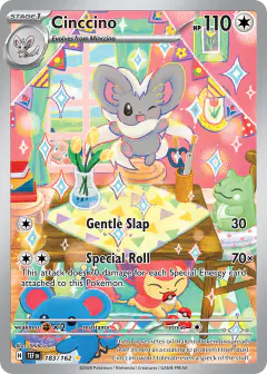Cinccino card (Temporal Forces 183) with Skitty in the artwork