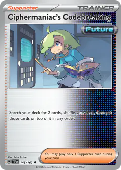 Ciphermaniac's Codebreaking card (Temporal Forces 145) with Miraidon in the artwork