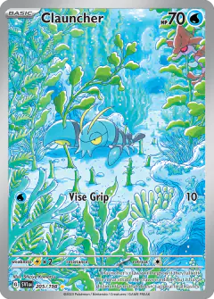 Clauncher card (Scarlet & Violet Base 205) with Skrelp in the artwork