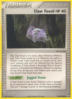 Claw Fossil card (Power Keepers 84) with Anorith in the artwork