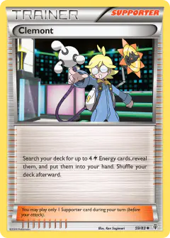 Clemont card (Generations 59) with Heliolisk in the artwork
