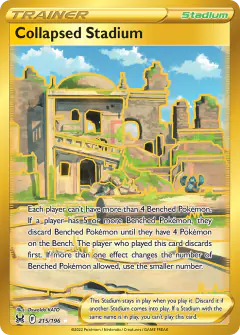 Collapsed Stadium card (Lost Origin 215) with Golett in the artwork