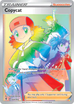 Copycat card (Evolving Skies 222) with Leon in the artwork