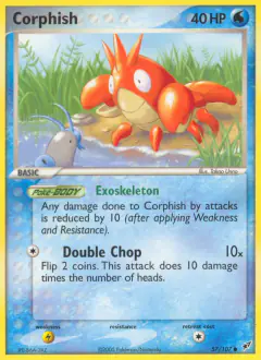 Corphish card (Deoxys 57) with Barboach in the artwork