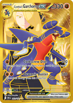 Cynthia's Garchomp ex card (Destined Rivals 241) with Cynthia in the artwork