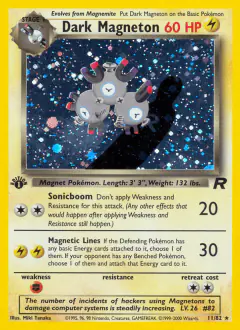 Dark Magneton card (Team Rocket 11) with Team Rocket Grunt in the artwork