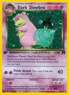 Dark Slowbro card (Team Rocket 12) with Team Rocket Grunt in the artwork