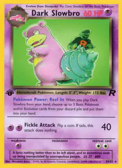 Dark Slowbro card (Team Rocket 29) with Team Rocket Grunt in the artwork