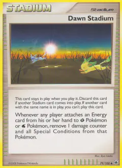 Dawn Stadium card (Majestic Dawn 79) with Glaceon in the artwork