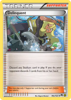 Deliquent card (BREAKpoint 98a) with Poochyena in the artwork