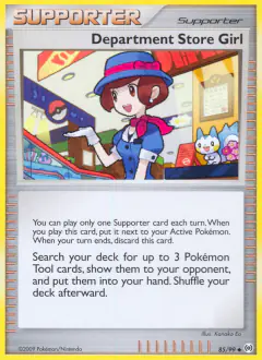 Department Store Girl card (Arceus 85) with Pachirisu in the artwork