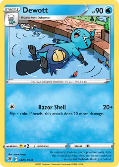Dewott card (Astral Radiance 42) with Tynamo in the artwork