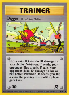Digger card (Team Rocket 75) with Doduo in the artwork