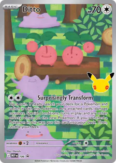 Ditto card (Mega Evolution Black Star Promos 106) with Cherubi in the artwork