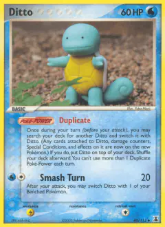 Ditto card (Delta Species 40) with Squirtle in the artwork