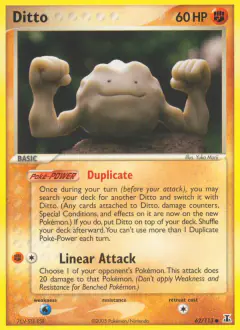 Ditto card (Delta Species 62) with Geodude in the artwork