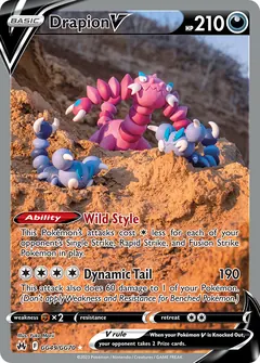 Drapion V card (Crown Zenith Galarian Gallery GG49) with Skorupi in the artwork