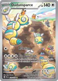 Dudunsparce card (Paldea Evolved 229) with Dunsparce in the artwork