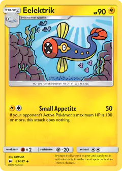 Eelektrik card (Burning Shadows 45) with Finneon in the artwork